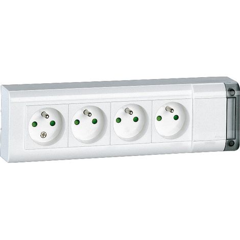 Legrand – Multiprise à câbler 4 prises 16A 3500W – Fixation murale – Indice de protection IP20 – Clips de protection inclus