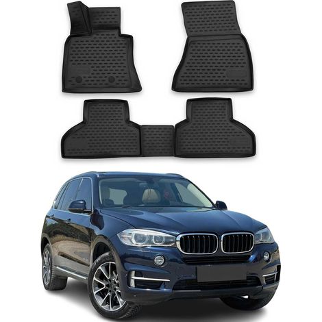 OMAC 3D Tapis de Sol Compatible avec BMW X5 F15 F85 2013-2018 en Caoutchouc Noir