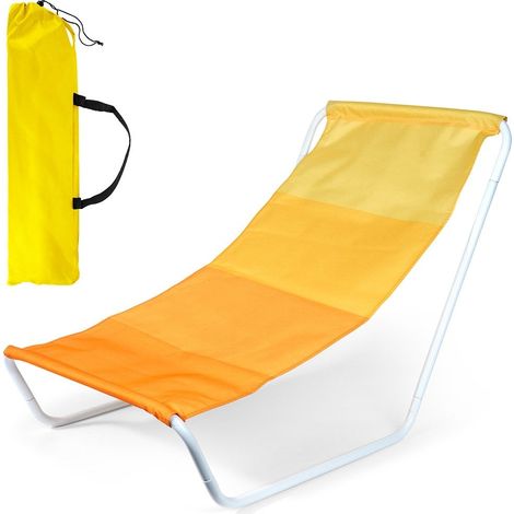 Chaise de plage pliante avec structure en metal et sac de transport