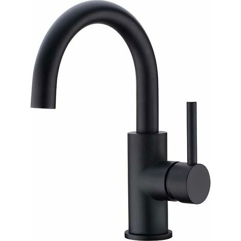 [French Days]Robinet Salle Bain, Robinet Lavabo Pivotant à 360°, Mitigeur Lavabo à Bec Haut, Robinet pour Salle de Bain ou Petite Cuisine, Noir Mat (1/4)