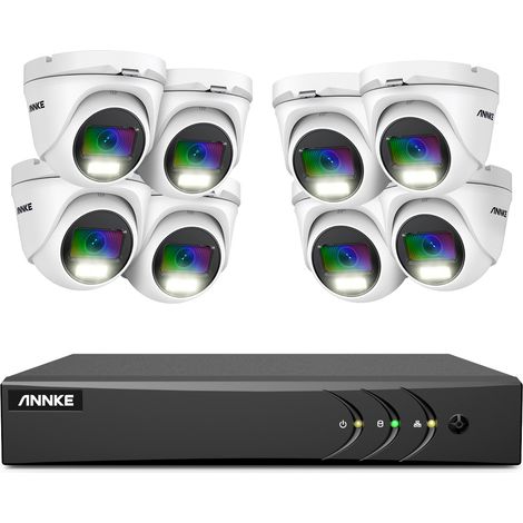 ANNKE 8CH Kit de Vidéosurveillance DVR 82MP Couleur Vision Nocturne Surveillance Distance Imperméable Sécurité CCTV Caméra Système (1/5)