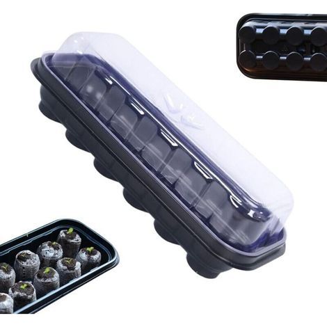 Vassoio per germinazione, accessori da giardinaggio trasparenti e riutilizzabili, kit di coltivazione 2 in 1 per serra, interni, giardino, fattoria, ortaggi, vivai, piantine invernali per principianti (1/4)