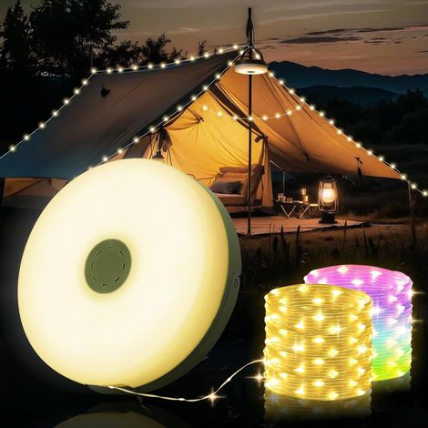 10m Retractable LED Camping Light String Durability and waterproof, 9 lighting modes, USB charging, for garden tent, party, decoration, portable and practical (1/5)