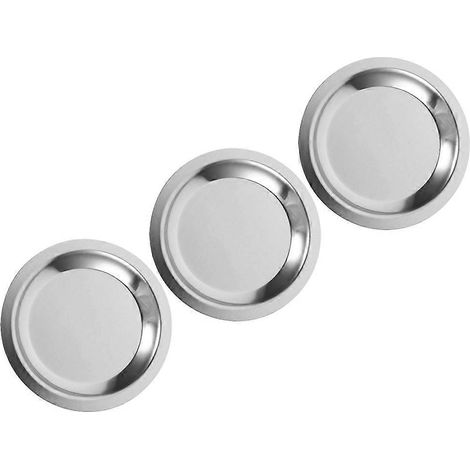 Dessous de verre pour boissons, sous-verres à vin en acier inoxydable pour cafés, antidérapants, ronds, design simple et élégant, 11,50 x 11,50 x 1,00 cm, lot de 3. (1/4)