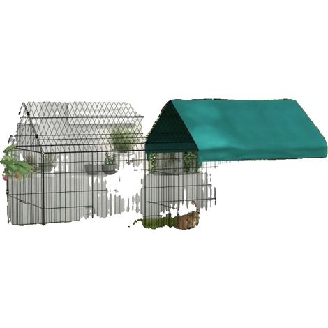 Recinto para animales pequeños, diseño resistente a la intemperie, múltiples puntos de acceso, verde (1/5)