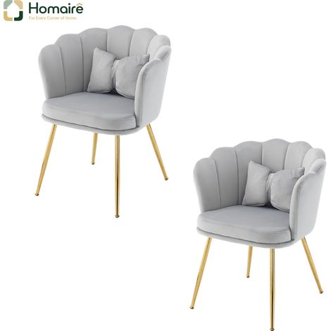 Fauteuil en velours gris 63 x 58 x 77 cm HOMAIRE (1/5)