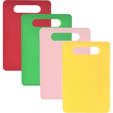 Planche À Couper En Plastique - 4 Pièces Carrées Flexibles Avec Fond Antidérapant - Pour Viande Poisson Légumes - Kit Cuisine (1/5)