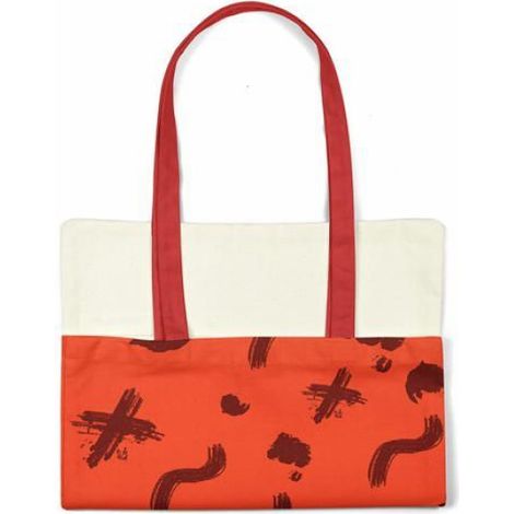 Sac Shopping - Coton - Anses Longues 30 Cm - Format A4 - Orange - 1 Pièce (1/4)