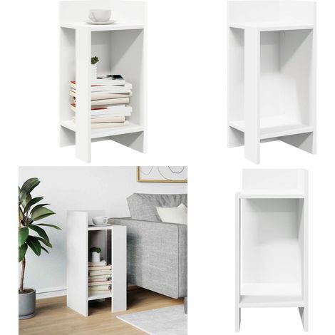 vidaXL Table d'appoint avec étagère blanc 25,5x27x60 cm (1/5)