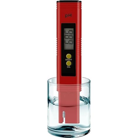 PH Meter für Wasser Hydroponik Digital PH Tester Stift 0.01 Hohe Genauigkeit Taschengröße mit 0-14 PH Messbereich für Haushaltstrinken, Pool und Aquarium, rot