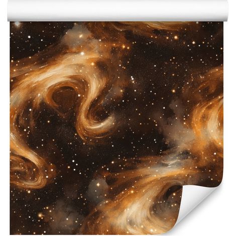 Papier peint aquarelle galaxie rouille, orange et or 50x1000 cm (1/5)