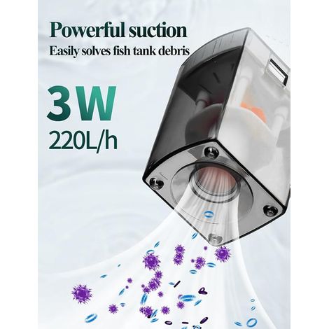 Aquarium Filter, Aquarium Filter, Submersible Filter, Flow 220L/H, Suitable for 5-10 Gallon Aquariums (1/4)
