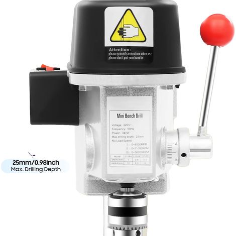 Tischbohrmaschine, 340W Leistung, 3 Geschwindigkeitsstufen, EU-Standard (1/5)