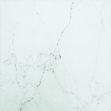 Tischplatte Weiß 30x30 cm 6 mm Hartglas in Marmoroptik