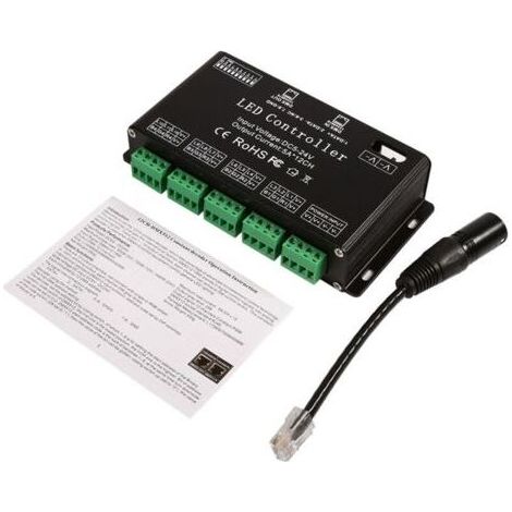 Couleur noire de module de bande de conducteur de décodeur du contrleur DMX de contrleur de LED de RVB de DC5V-24V 6 canaux (1/5)
