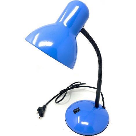 TrAdE Shop Traesio - Lampada Da Scrivania Con Braccio Flessibile Luce Lume Tavolo Per Cameretta Color - Blu (1/2)