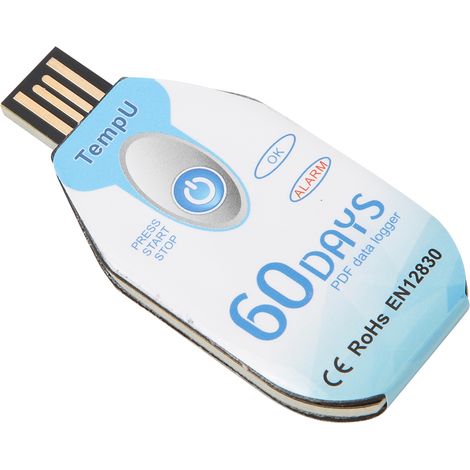 Temperaturdatenlogger, Einweg-PDF-Bericht, USB-Anschluss, 10000 Messpunkte (1/5)