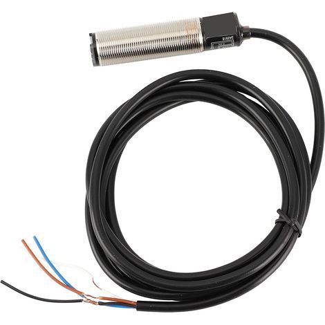 zylindrischer fotoelektrischer Schalter, 100 mm Erfassungsbereich, 2 m Kabel, 12–24 V DC Spannung, für undurchsichtige Objekte (1/5)