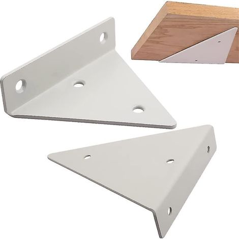 Regalträger, Wandregalträger aus Metall, schwebende Regalträger, unsichtbarer dreieckiger Regalträger mit Schrauben (weiß) - (1/5)