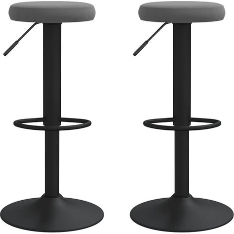 Tabourets de bar 2 pcs Gris foncé Velours 4 (1/5)
