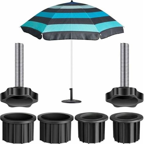 Bardusch - 2 Ensembles de Pices pour Pied de Parasol Vis Parapluie Tube pour Poteaux de 217 Pouces Noir couleurs multiples (1/4)
