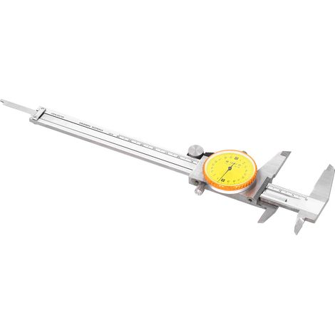 Pied à coulisse à cadran précis (0,02 mm) en acier inoxydable avec vernier et table, plage de mesure 0-150 mm (1/5)