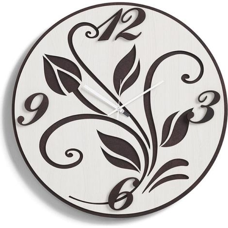 Orologio rotondo moderno D50 FIORE in legno laminato RSN (1/2)