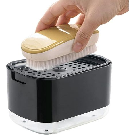 Distributeur de savon à vaisselle, doseur de liquide vaisselle pour évier de cuisine - Accessoire de nettoyage pratique pour savon liquide (Noir) (1/5)