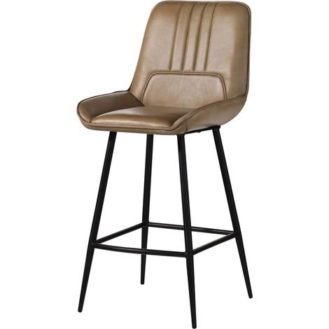 IRON LABEL 616 Sgabello bar in vera pelle - blu 52x57x108
