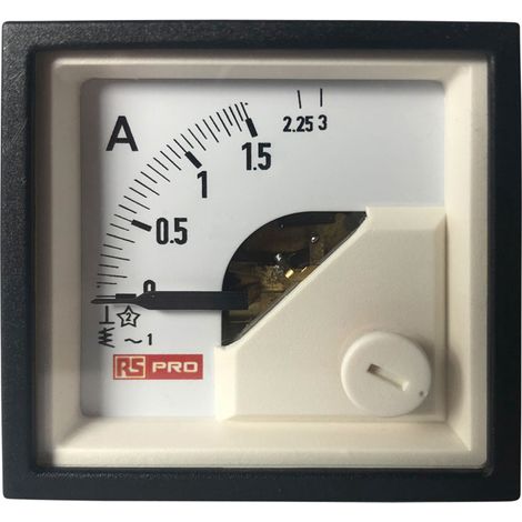Ampèremètre analogique de panneau V c.a. RS PRO, Echelle 3 (Input, Scale)A, 48mm x 48mm ( Prix pour 1 ) (1/3)