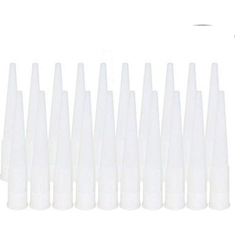 Pack of 20 cartridge nozzles, silicone nozzles, tips, replacement silicone tips, cartridge nozzles (internal diameter of the interface: 15 mm)