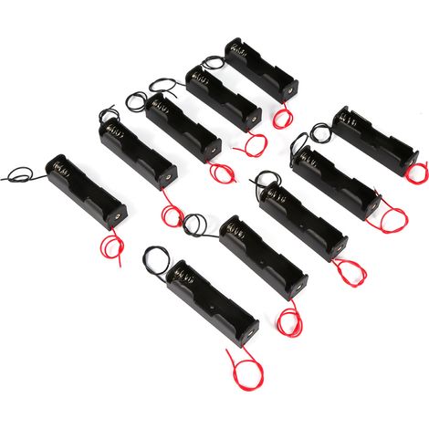 10pcs Boîtiers de rangement en plastique pour piles 18650 avec fils de connexion (1/5)