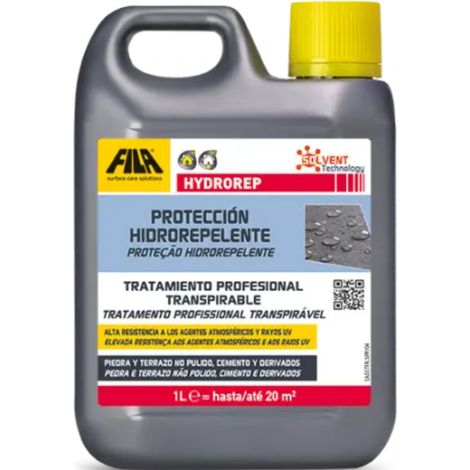 HYDROREP - Protección Hidrorepelente para Piedra y Cemento / Caja 12 un 1 L / Hidrófugo