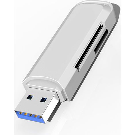 Lettore di schede a doppio slot, USB 3.2 Gen 1, design elegante, elevata velocità di trasferimento dati, con copertura protettiva e indicatore LED. (1/4)