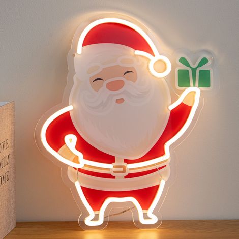 40cm Santa Christmas Neon Light with Warm White LEDs & USB Cable (1/5)