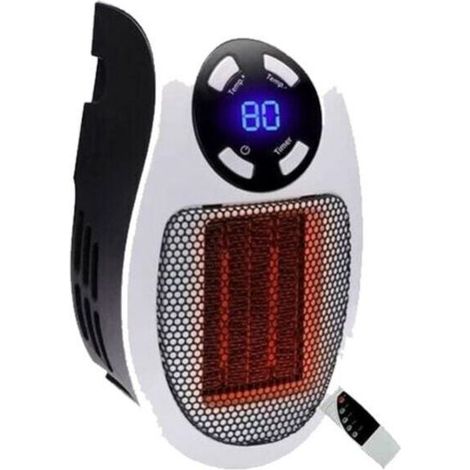 350 Watts Mini Ceramic Fan Heater Portable Heater Plug in with Thermostat and Timer for Office, Bedroom and Living Room - (White with Remote Control) (1/5)