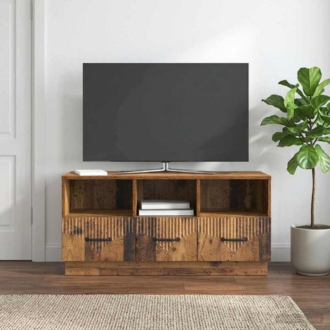 TV-Schränk Altholz 102 x 34,5 x 47 cm Holzwerkstoff (1/5)