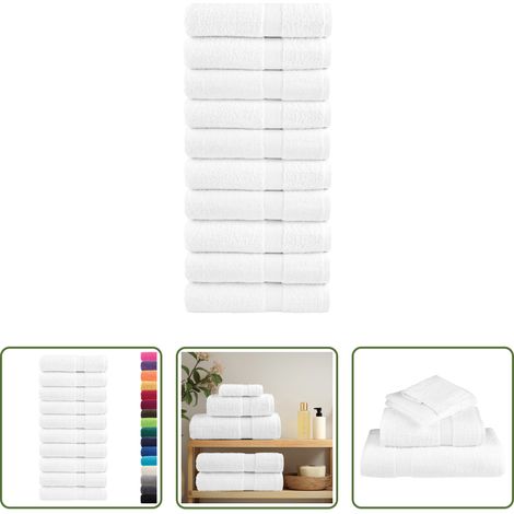 Baumwolle - Premium Handtücher SOLUND 10 Stk. Weiß 50x100 cm 600 g/m² (1/5)