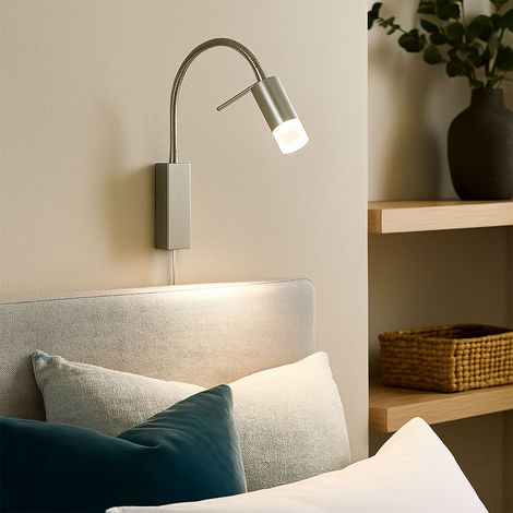 Applique Lampe de lit Lampe de chambre à coucher LED Lampe de lecture flexible Col de cygne Applique, 4,5W 530lm blanc chaud, LxH 4x40 cm (1/5)