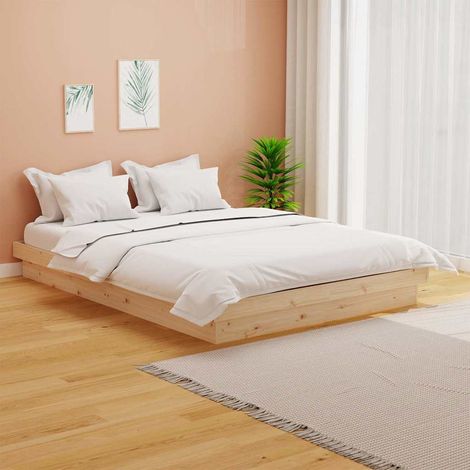 Estructura de cama madera maciza 140x200 cm (1/5)