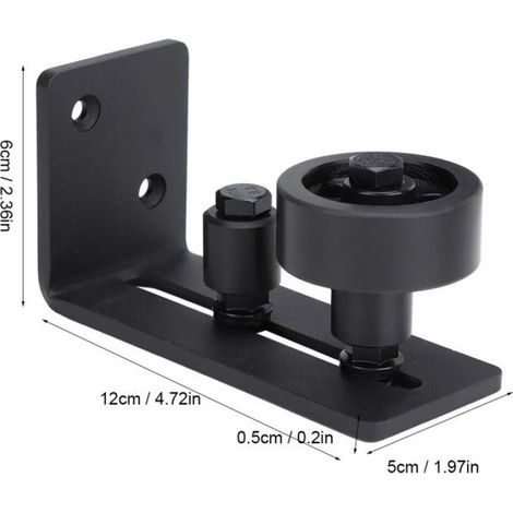 Guide de plancher réglable - - Rouleau double - Acier au carbone - Noir - 12x5x6 cm (1/5)