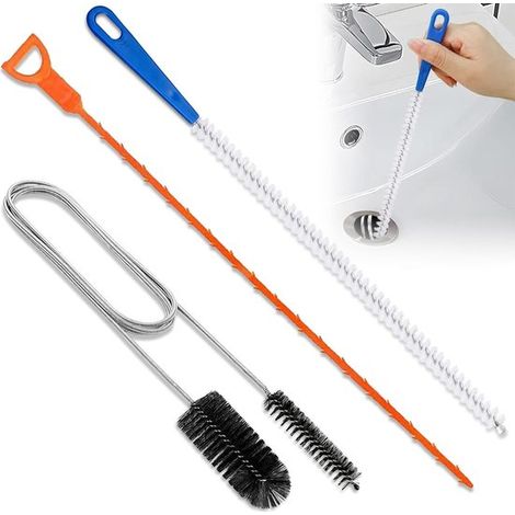 Un set di 3 spazzole a spirale per la pulizia degli scarichi, uno scovolino per la pulizia di tubi, ideale per scarichi di cucina e doccia, che risolve efficacemente i problemi di scarichi intasati e  (1/5)