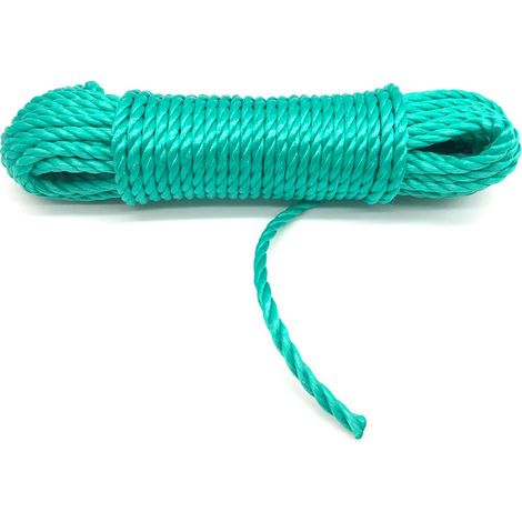 Cordage polypropylène bandelette Anti UV D. 8 mm x L. 25 mètres Rupt. 1010 Kg EN 699 - Vert (en écheveau) - D-Work (1/5)