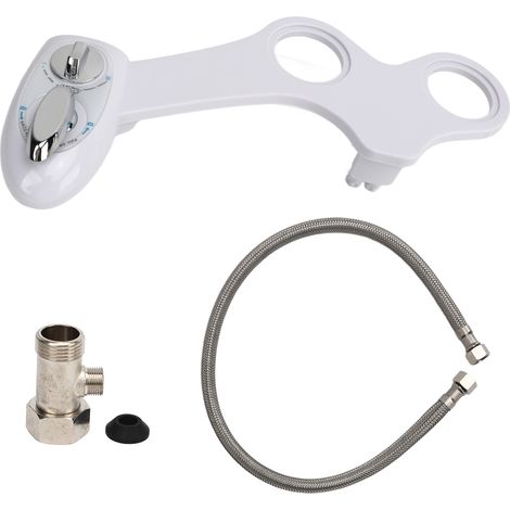 Douchette WC à Double Bec avec Flexible, Réglable pour Eau Froide - Connexion Standard Américaine (1/5)