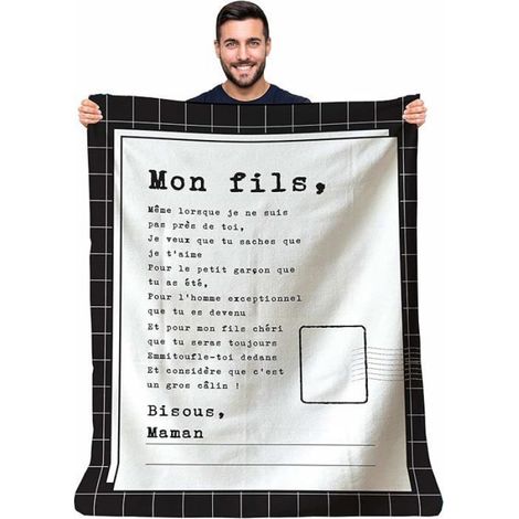 1 Plaid Personnalisé, Flanelle Douce, 130x150 CM, Cadeau Fils, Usage Quotidien (1/5)