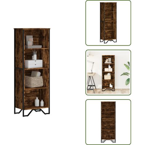 Libreria in truciolato - vidaXL Libreria Rovere Fumo 50x31x137,5 cm in Truciolato - Libreria con scomparti