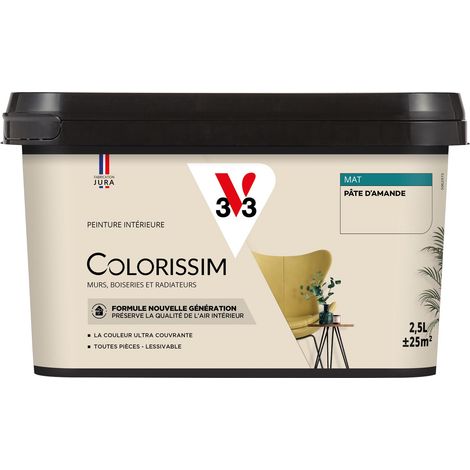 Peinture murale intérieure Colorissim® V33 Pâte d'amande Mat 2,5L