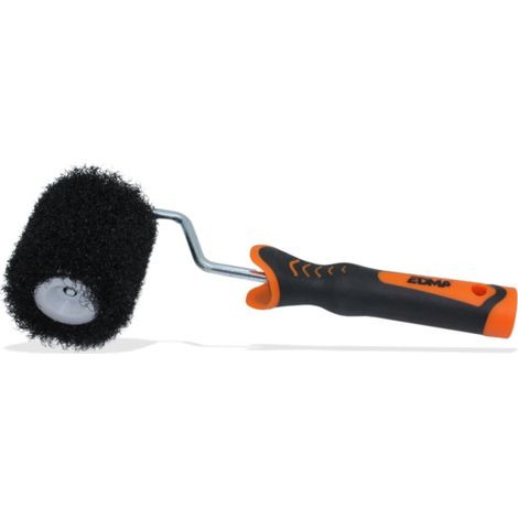 Edma – Rouleau à enduire 8 cm – Fibres nylon pour application uniforme – Manche ergonomique bi-matière – Nettoyage facile (1/2)