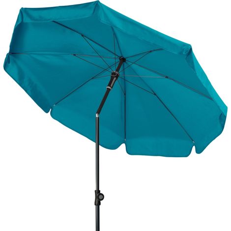 Doppler Sunline Manual ø 150 cm rund Sonnenschirm in 12 Farben Mittelmastschirm Balkonschirm 848 Petrol (1/5)