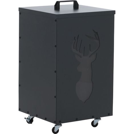 [NEUWERTIG] Pelletbehälter HHG-248 Hirsch, Pelletbox Aufbewahrungsbox für z.B. Tierfutter, Rollen Füße 65x36x36cm anthrazit (1/5)
